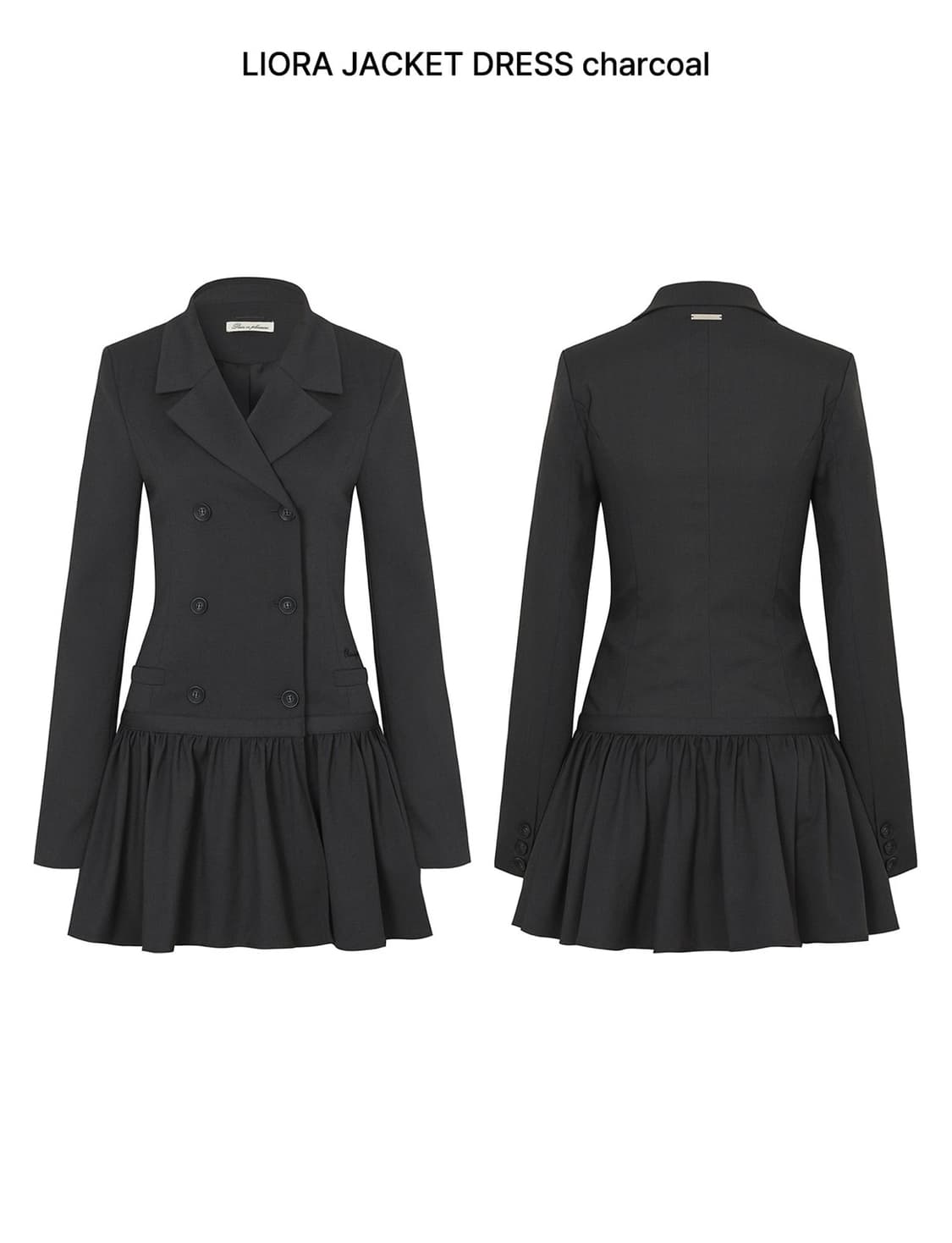 [ 페인오어플레져 ] 리오라 자켓 드레스 원피스 - 차콜 M 상품이미지2