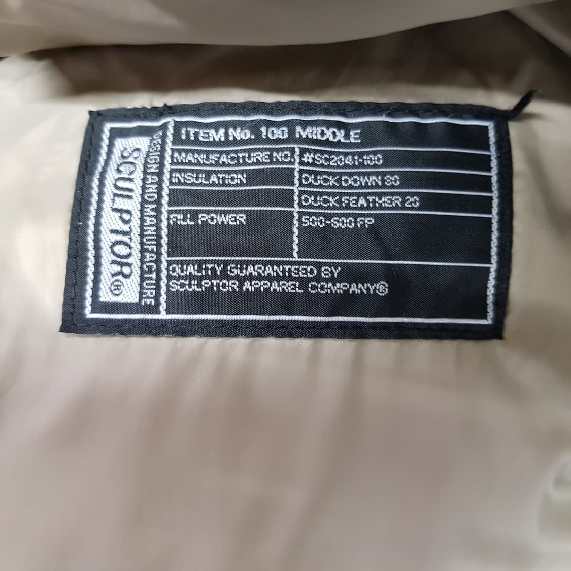 스컬프터 블랙 헤비 덕다운 남성 패딩 자켓 M사이즈 상품이미지4