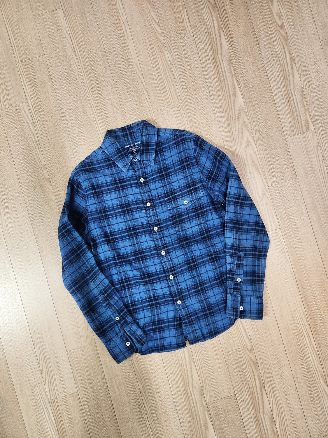 SAVE KHAKI UNITED 블루 체크 플란넬 셔츠 상품이미지3