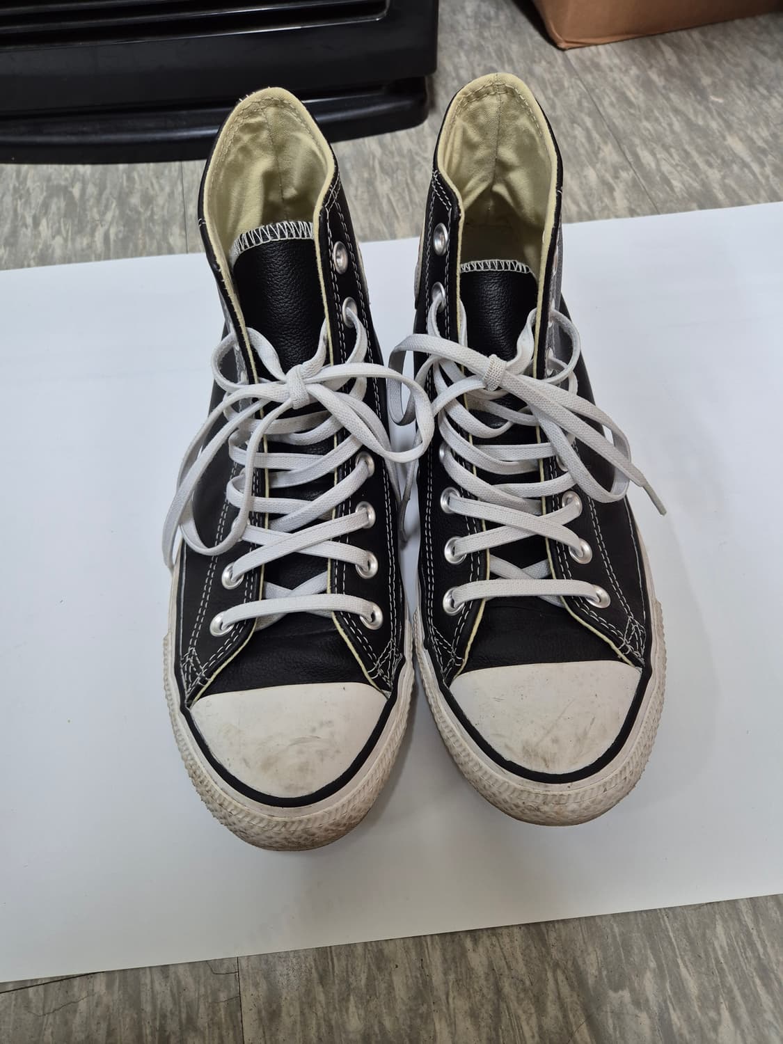 [265] 컨버스 올스타 척테일러 레더 블랙 하이 상품이미지2