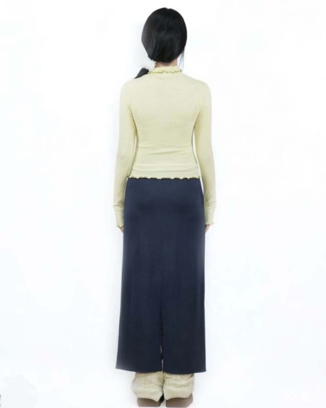 어스지구 SLIM KNIT LONG SKIRT_NAVY 상품이미지2