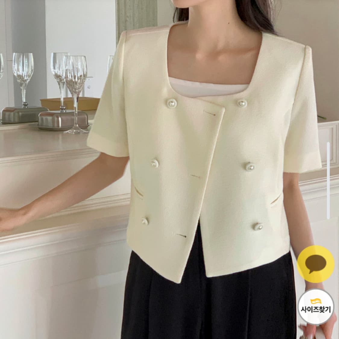 베니토(BENITO) 로아 스퀘어넥 반소매자켓 55-66 새상품 상품이미지2