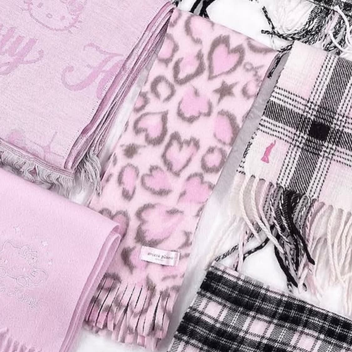 메조피아노 머플러 딸기우유 초코 레오파드 호피 빈티지 상품이미지1