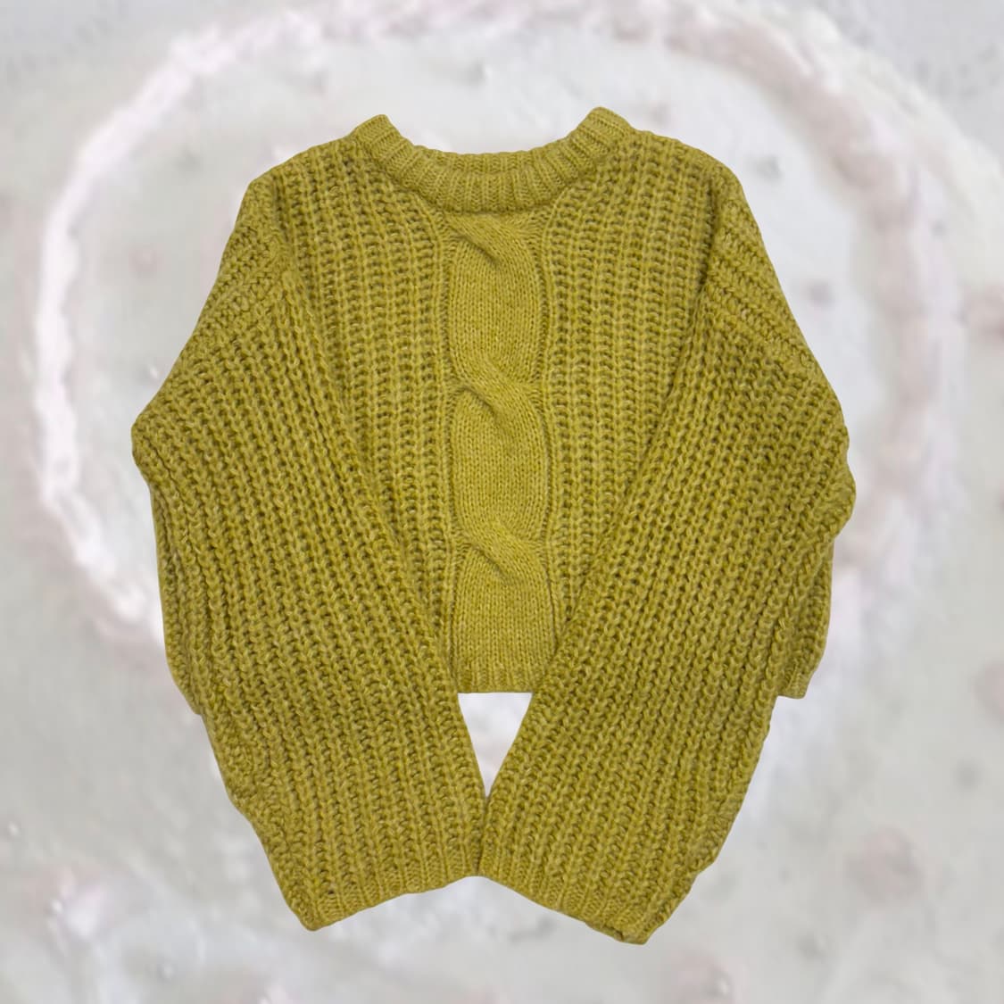 NICE CLAUP 나이스클랍 올리브 빅 케이블 크롭 니트 상품이미지5