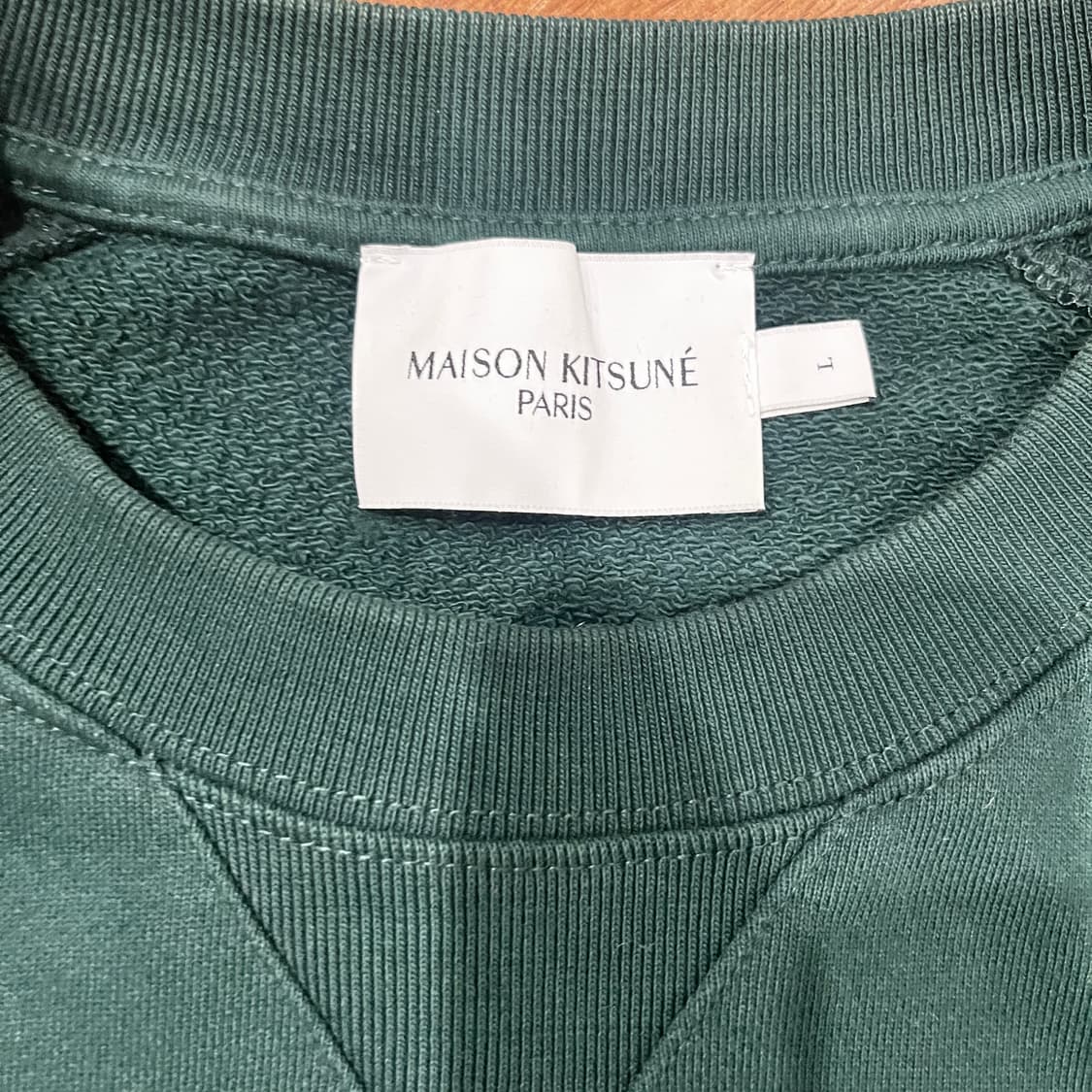 메종키츠네 그린 맨투맨 L 상품이미지2