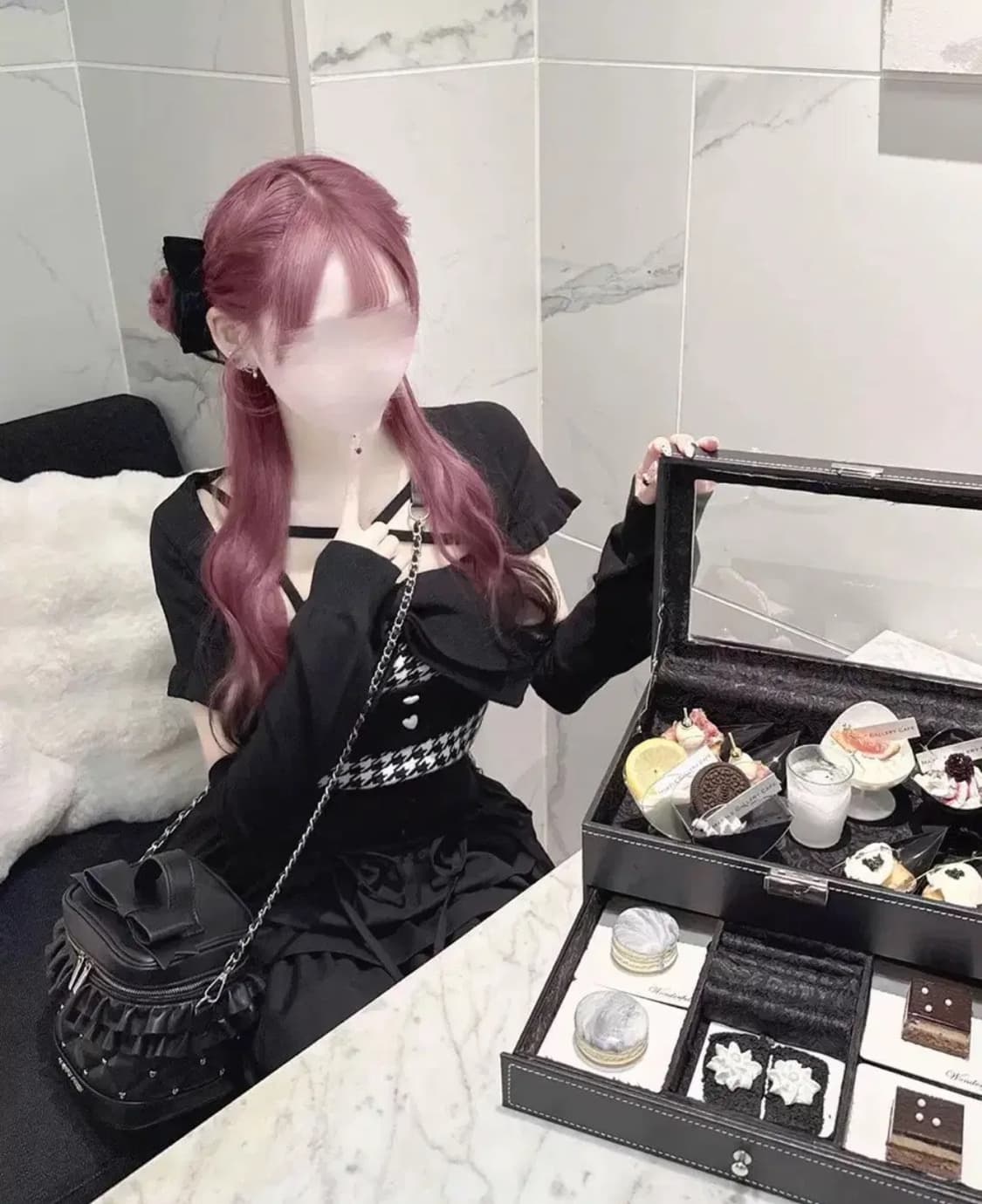 허니뮤 honeymew 빅리본 앙상블 탑 블랙 양산형 지뢰계 걸리 스나계 상품이미지1