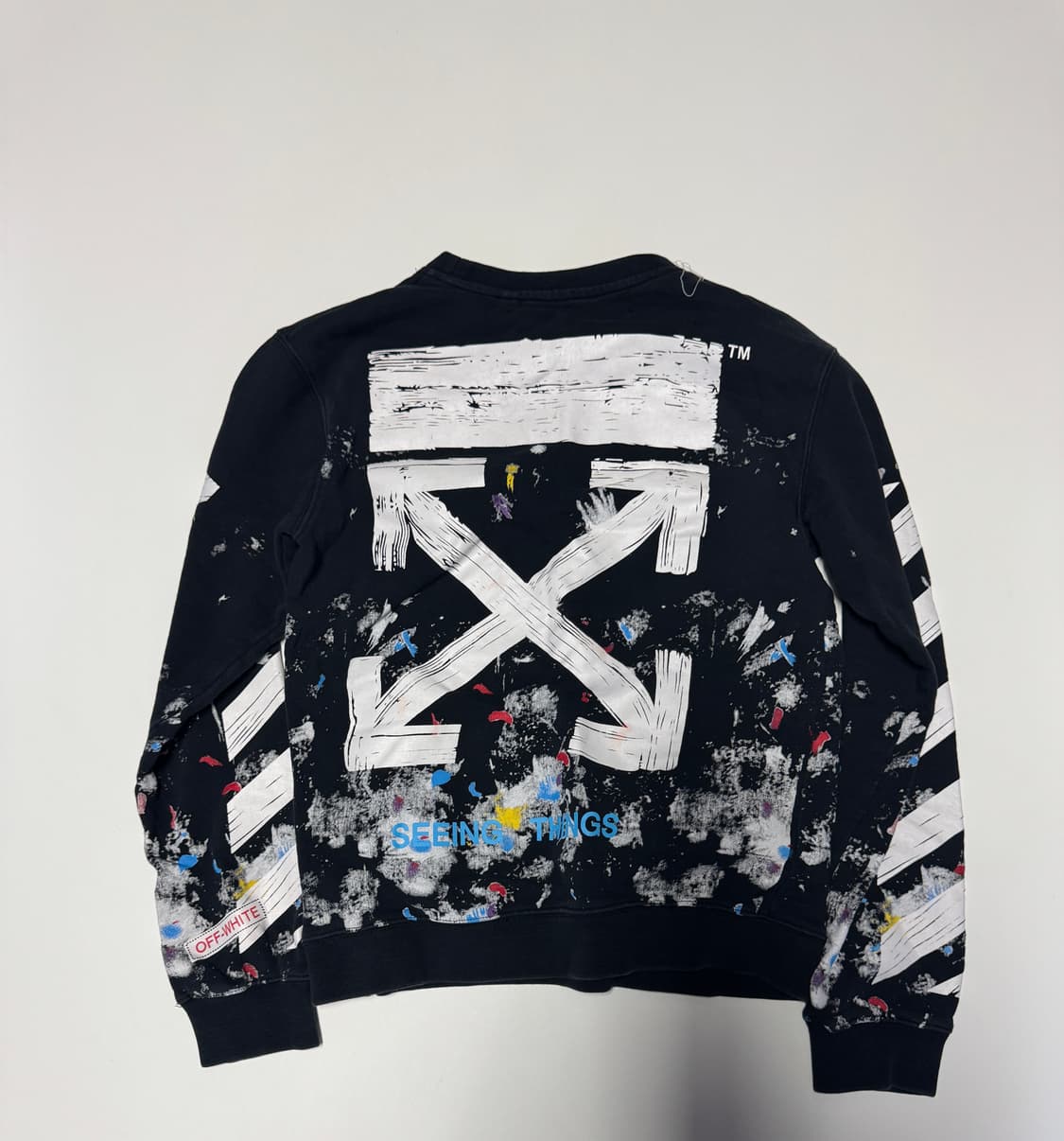 여성 일본 오프화이트 갤럭시 페인팅 맨투맨 S ~ M 상품이미지2