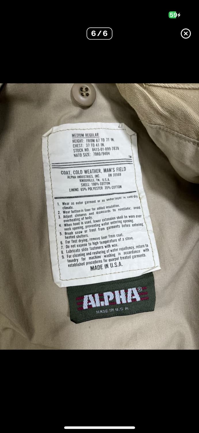 M65 Field jacket M 상품이미지6