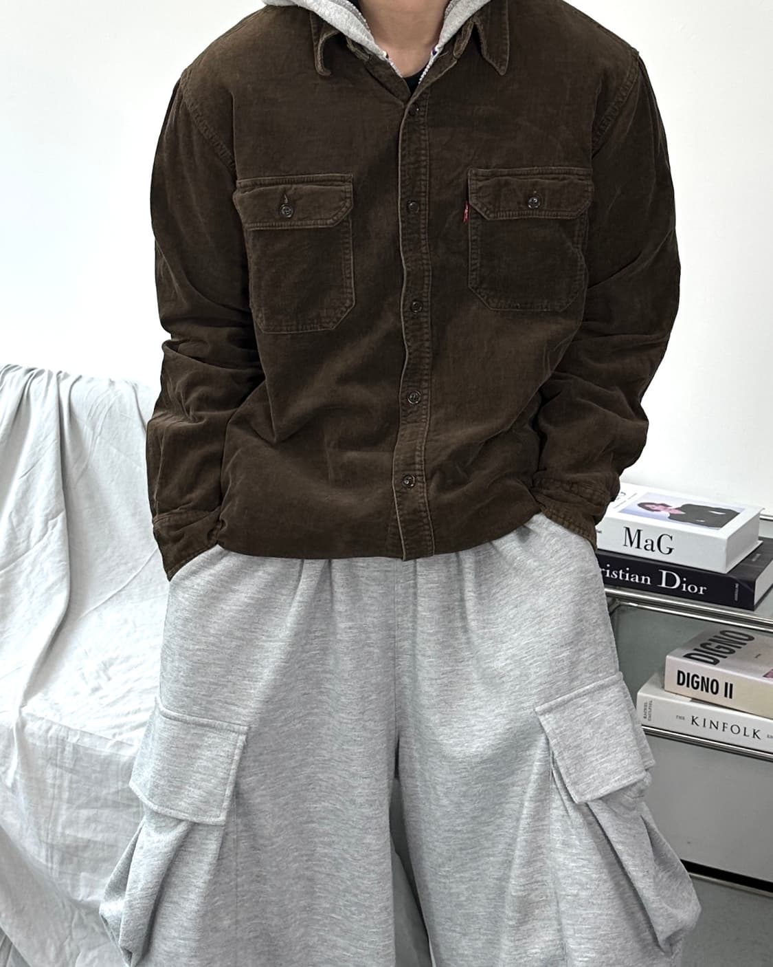 리바이스 레드탭 코듀로이 브라운 셔츠 L 상품이미지1