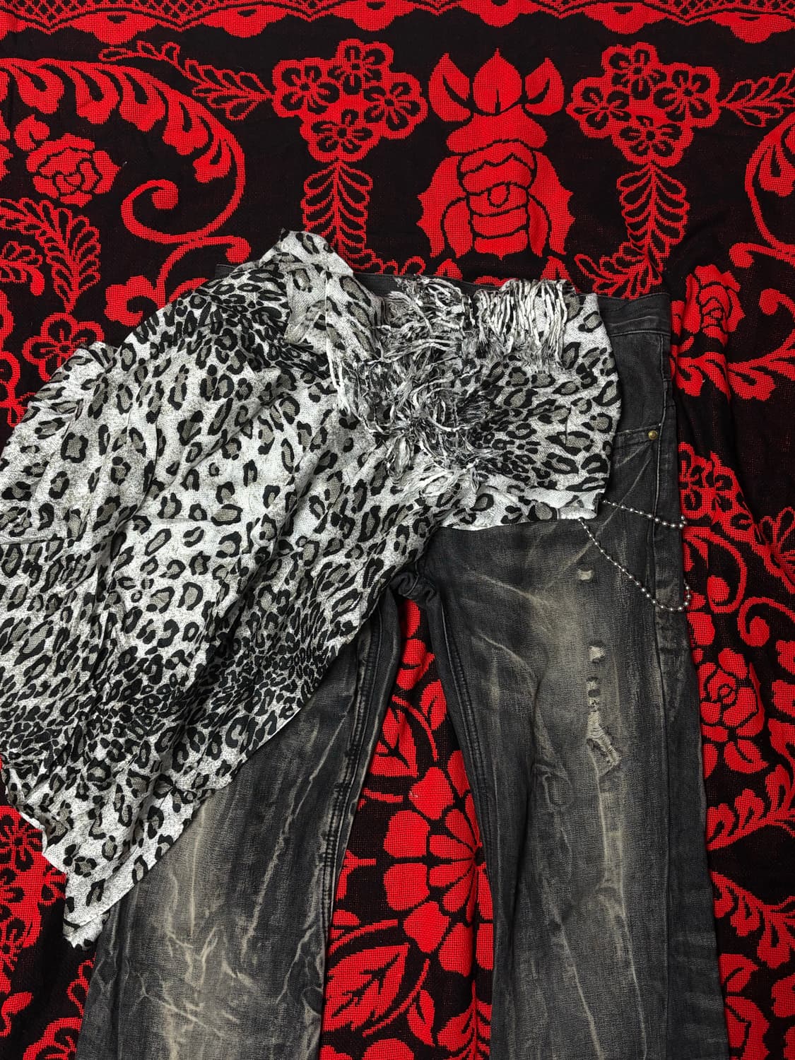 Jpn vtg Punk leopard scarf 상품이미지2