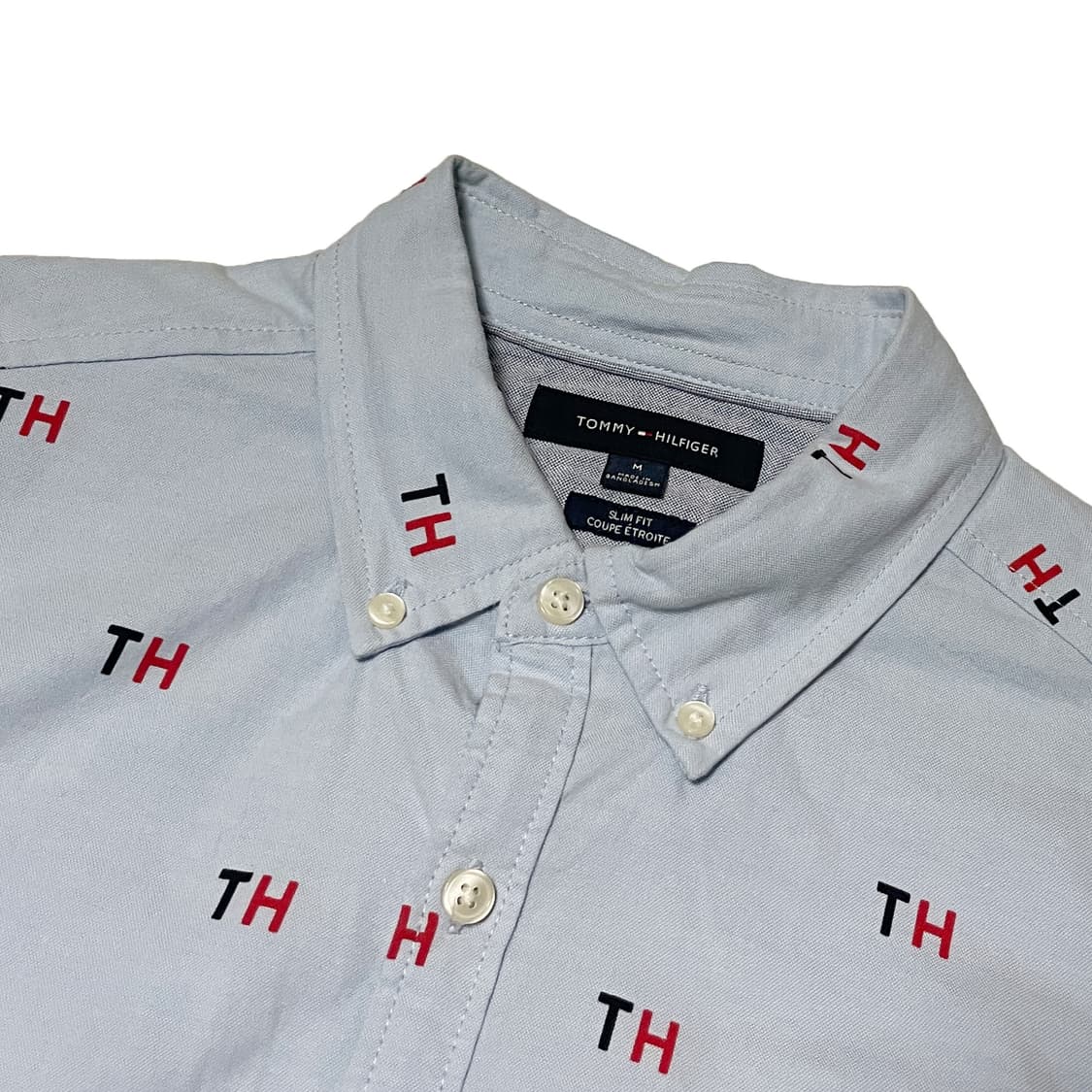 타미힐피거 소라색 미니로고 셔츠 상품이미지5