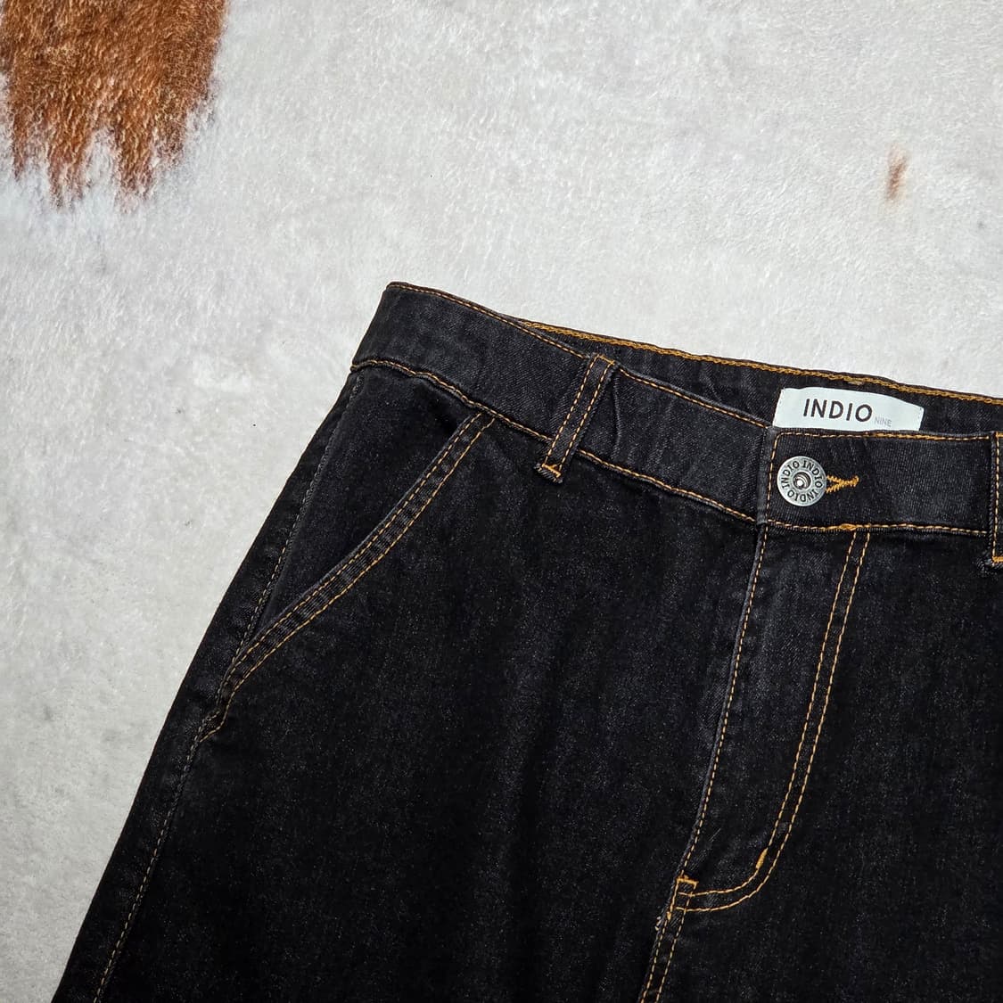 흑청 데님 포켓 카고 와이드 팬츠 상품이미지2