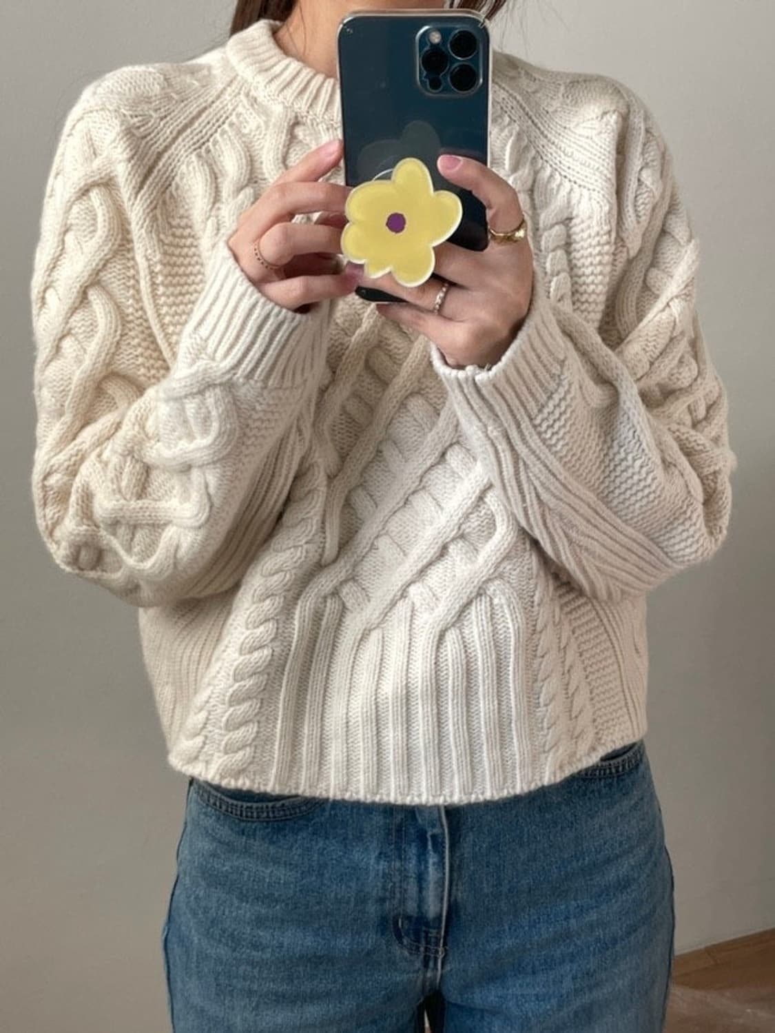 romanticize 로맨티사이즈 아이보리 케이블 울 니트 상품이미지4