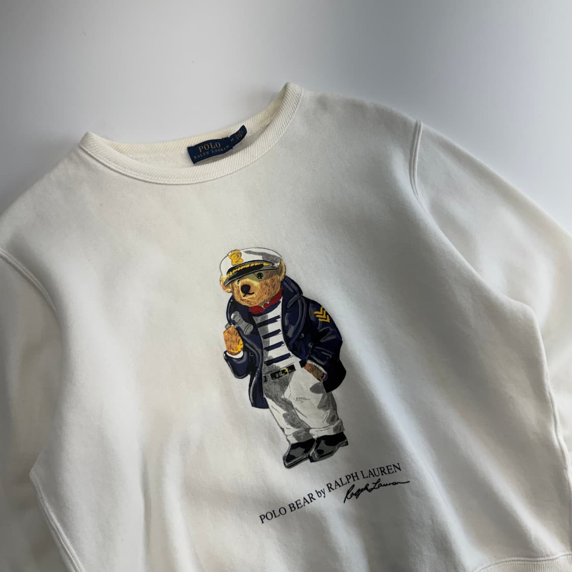 Polo 폴로 베어 로고 화이트 맨투맨 상품이미지4