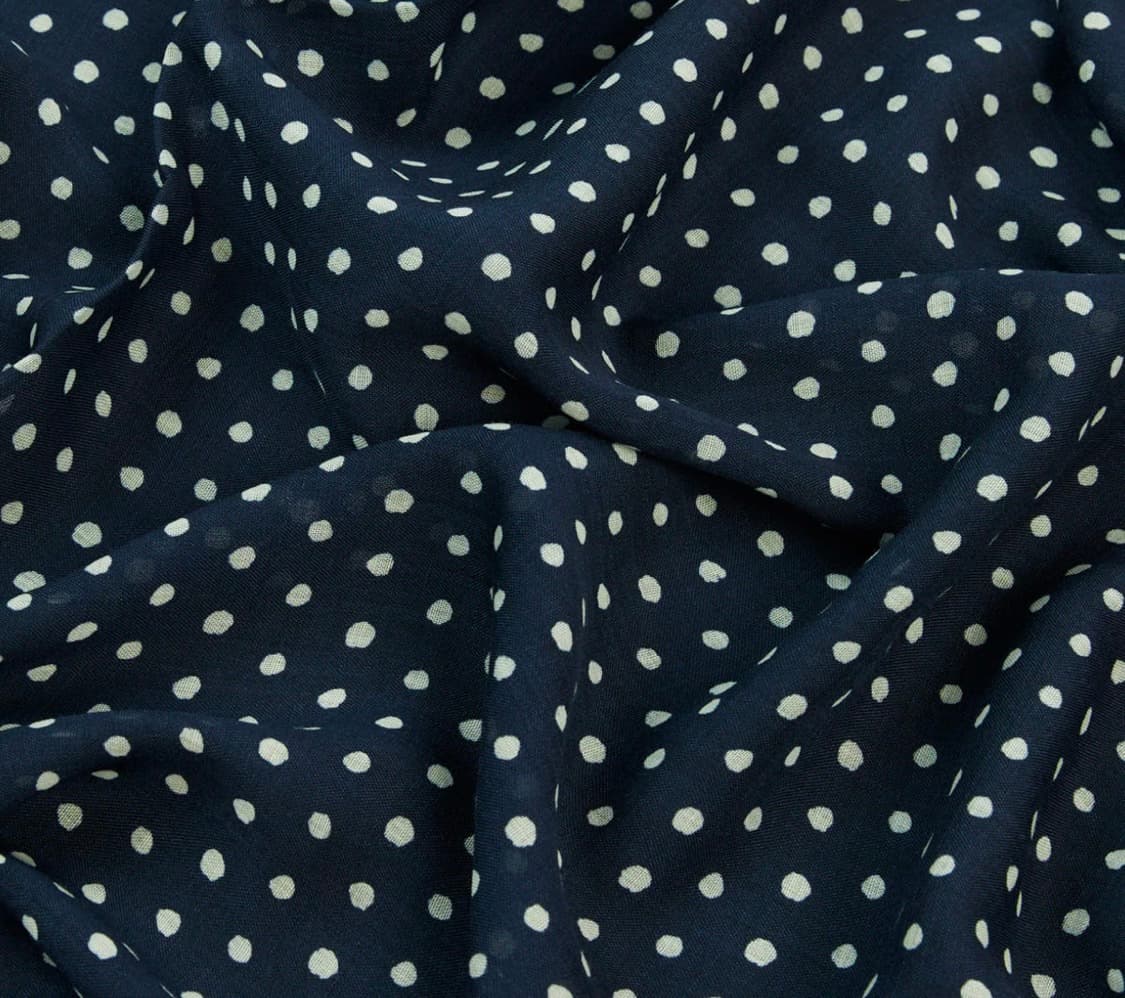 [드레익스] Drake's - Navy Polka Dot Wool 스카프 상품이미지4