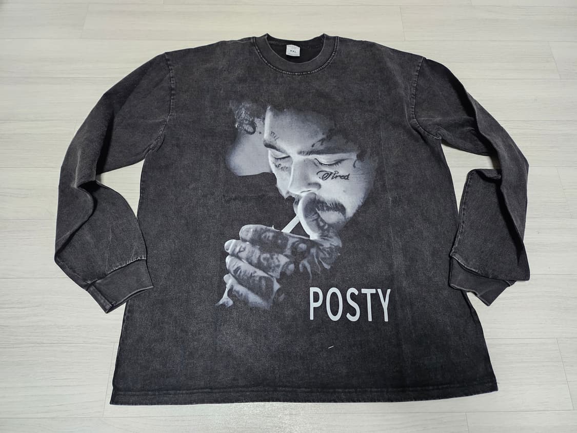POSTY 빅프린팅 스톤워싱 오버사이즈 롱슬리브티셔츠 상품이미지1