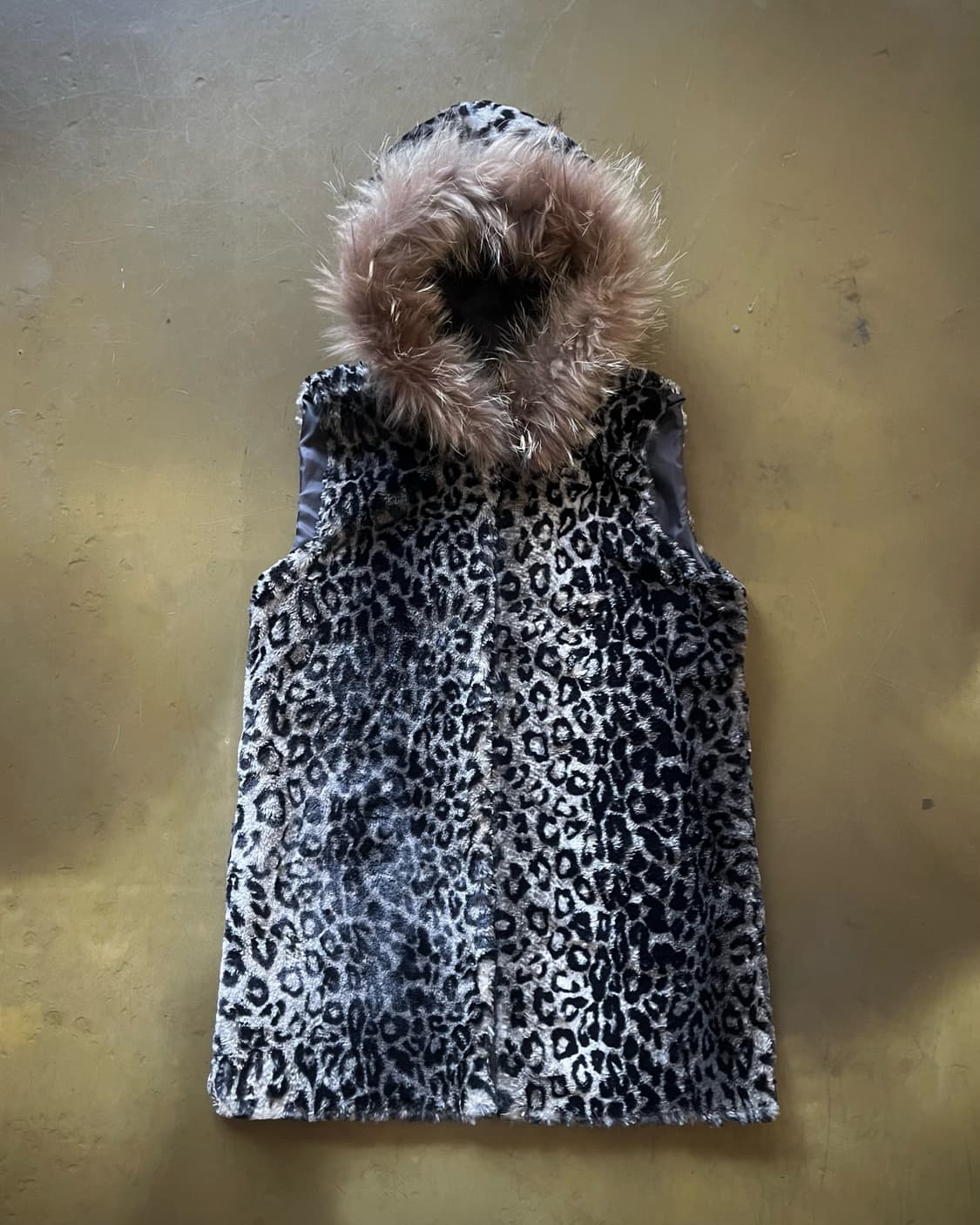 Jpn Vintage Fur Hood Reopard Vest Zip-up 상품이미지4