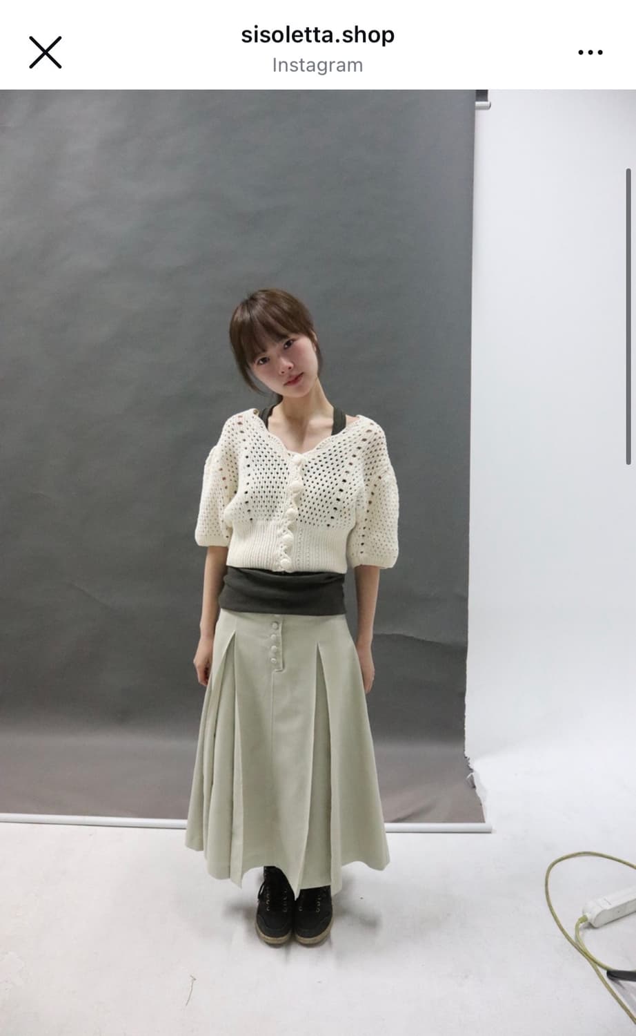 빈티지 니트&스커트 세트 상품이미지2