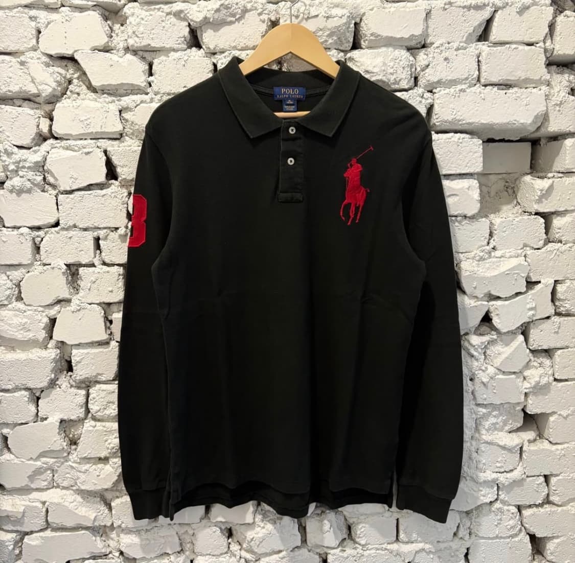 폴로랄프로렌 빅포니 긴팔 카라 티 블랙 레드포니 상품이미지1