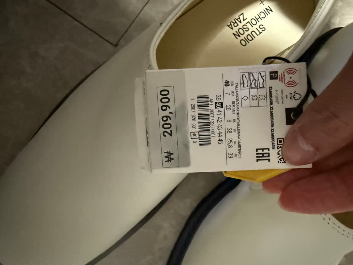 40사이즈 자라 스튜디오니콜슨 로퍼 화이트 비브람 상품이미지2