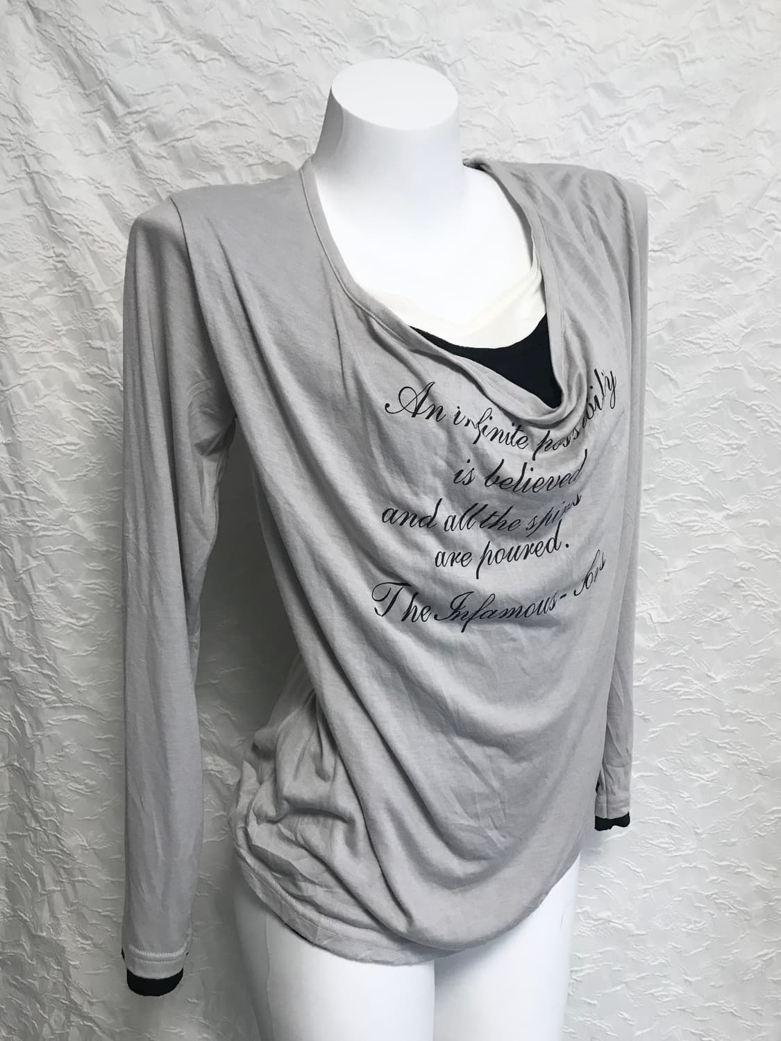 빈티지 vkei 펑크 드레이프 레이어드 레터링 롱슬리브 탑 상품이미지1