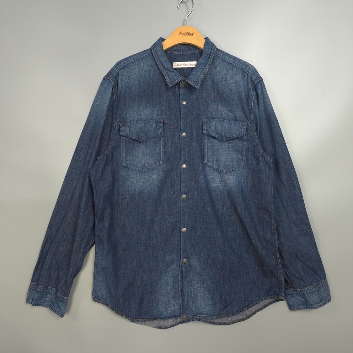 남성용 캘빈클라인 진 Calvin Klein Jeans 데님 셔츠 XL 상품이미지1