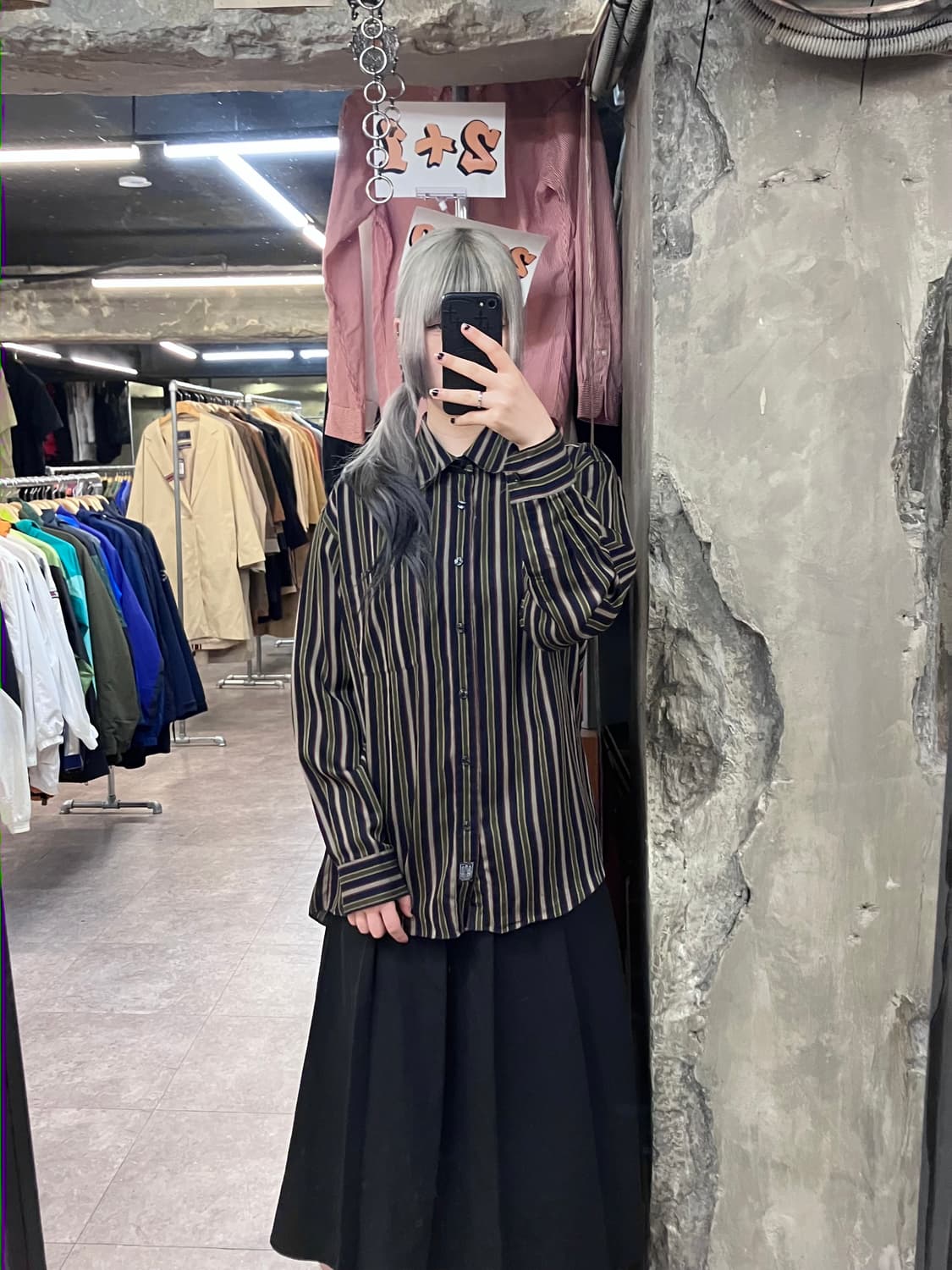 아쿠아스큐텀 스트라이프 셔츠 100 #csz3373 상품이미지2