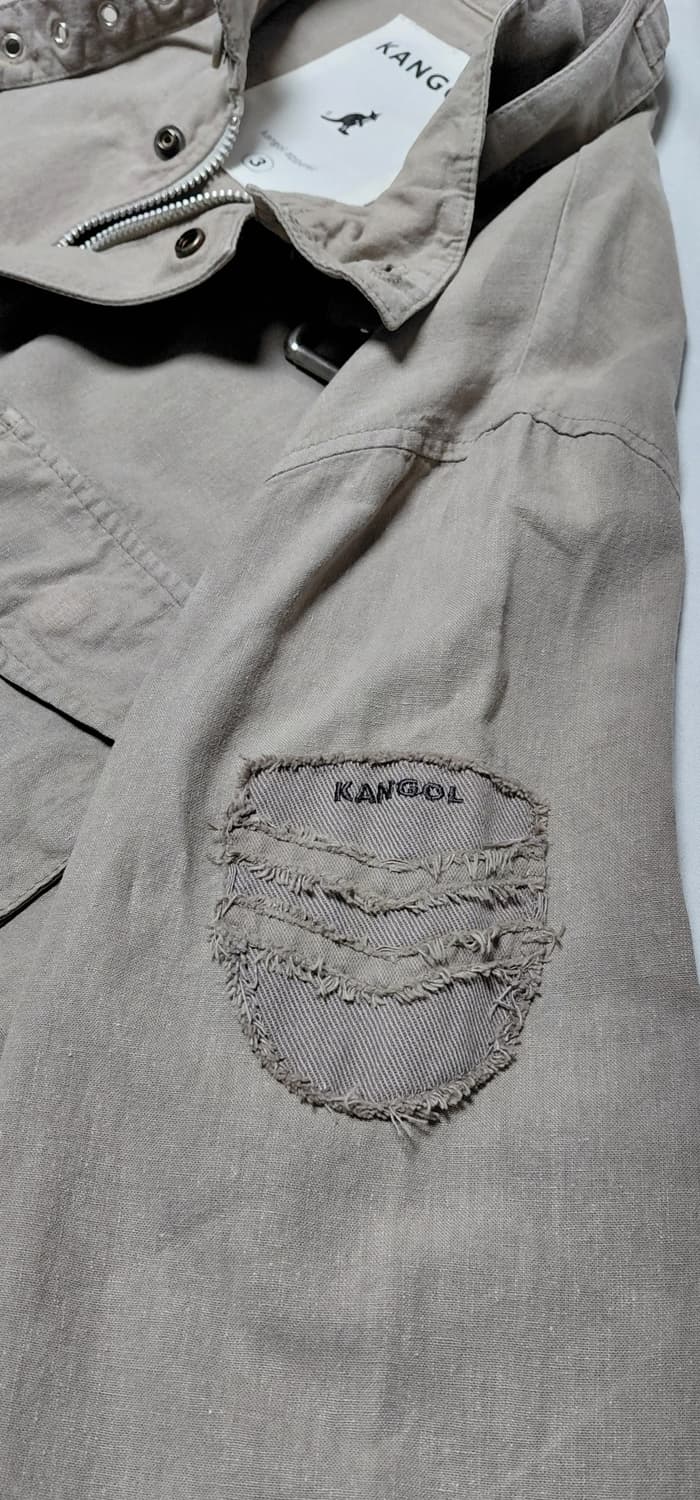 [L] 캉골(KANGOL) 린넨 혼방 빈티지 필드 재킷 (베이지/그레이) 상품이미지6