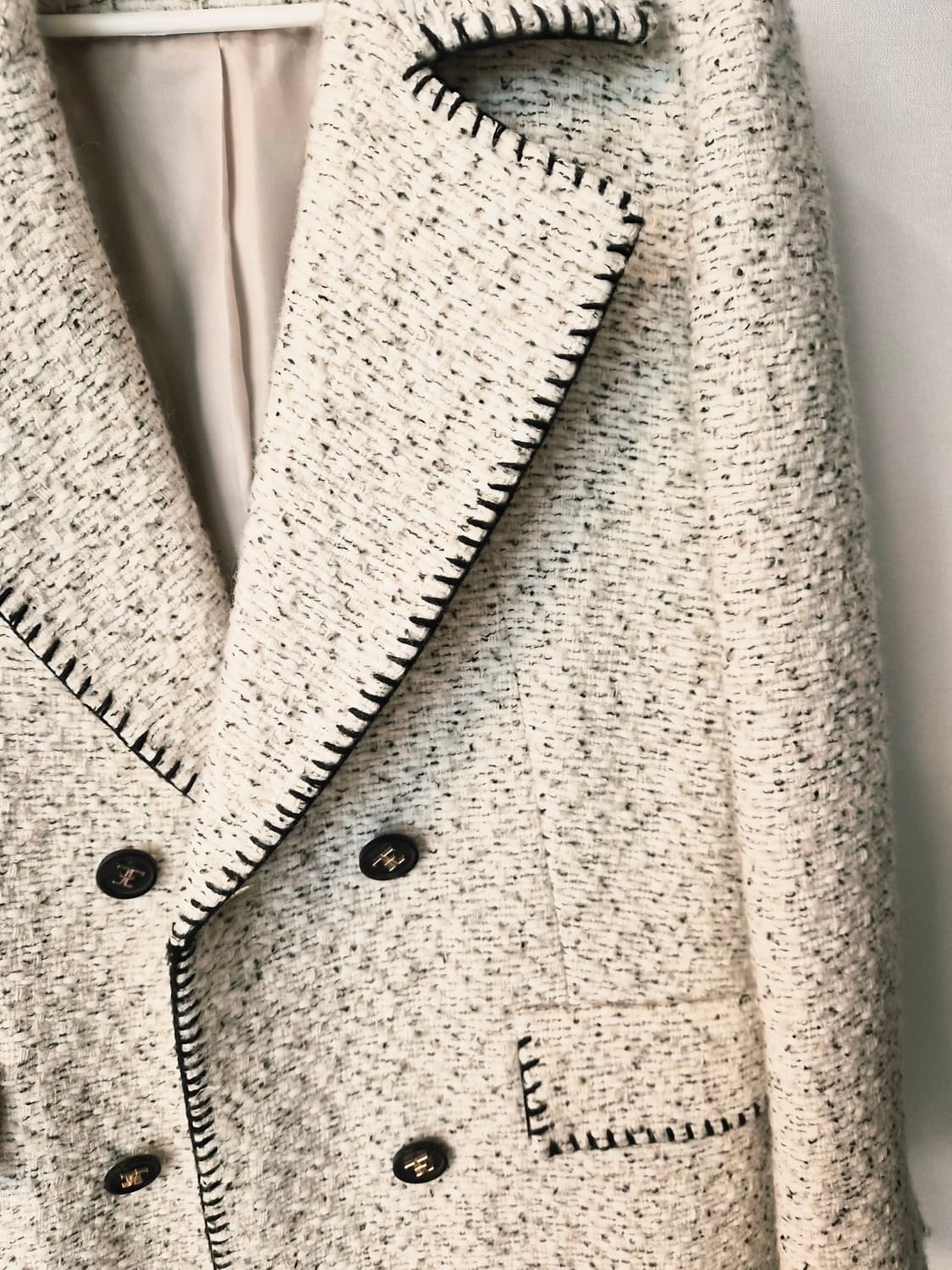 발렌시아(VALENCIA) 트위드 스티치 롱코트 상품이미지6