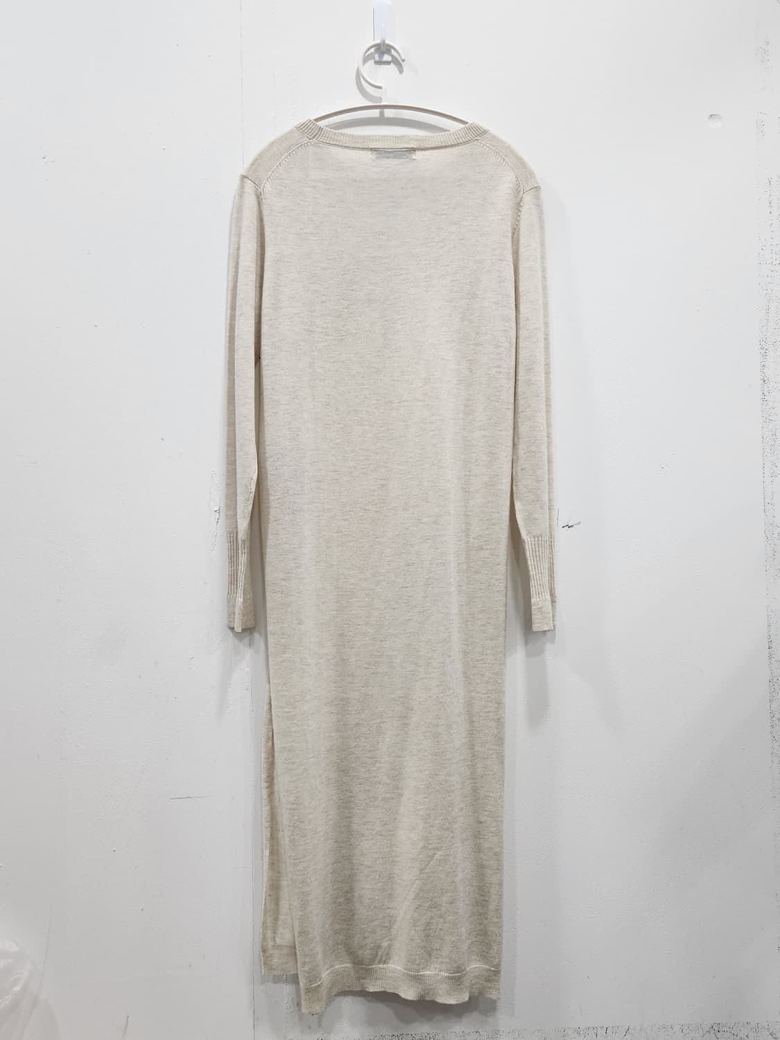 [S] ZARA 자라 레이어드 슬릿 롱 니트원피스 S 오트밀 상품이미지6