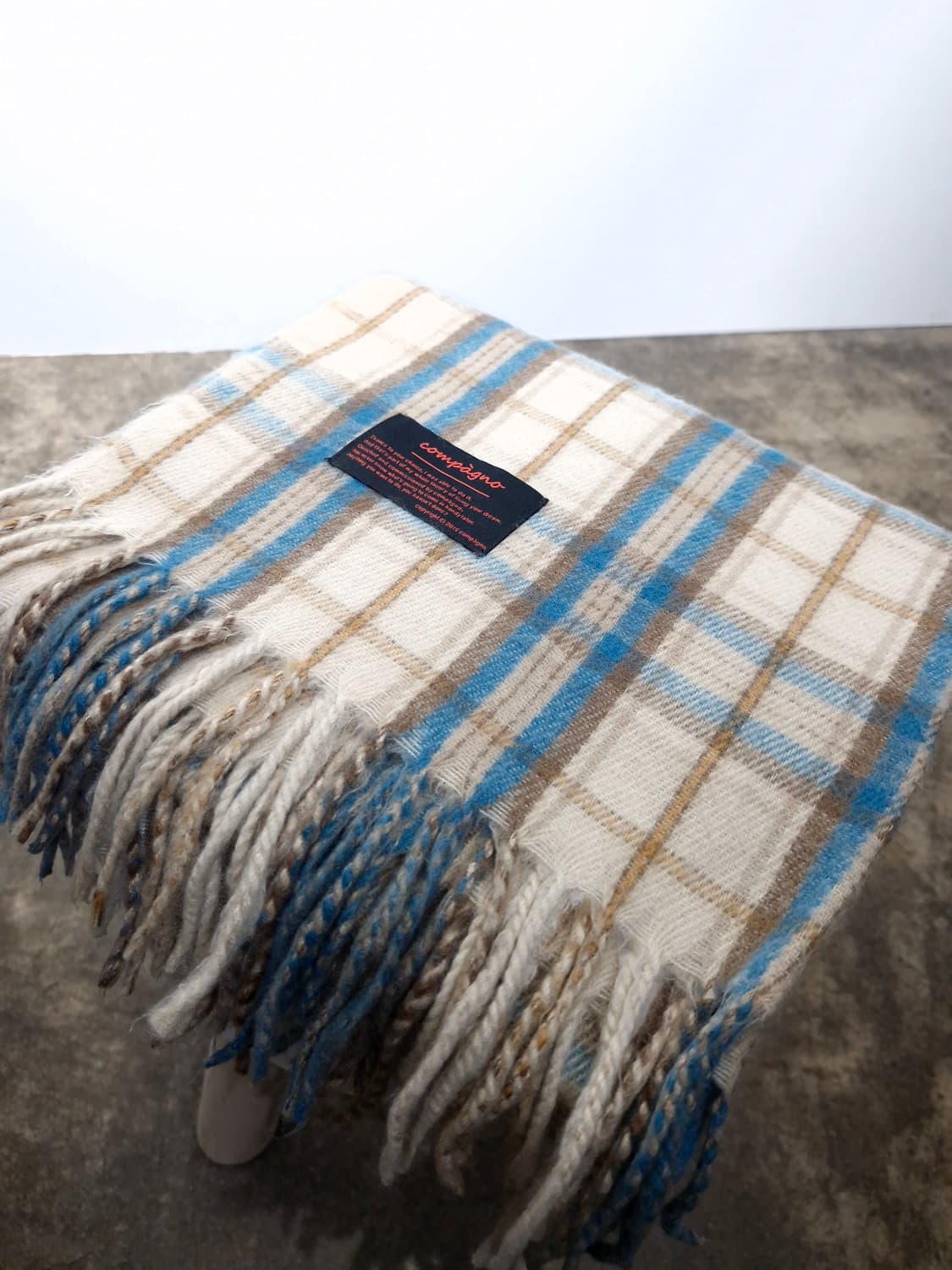 꼼파뇨 헤리티지 체크 머플러 베이지 상품이미지2