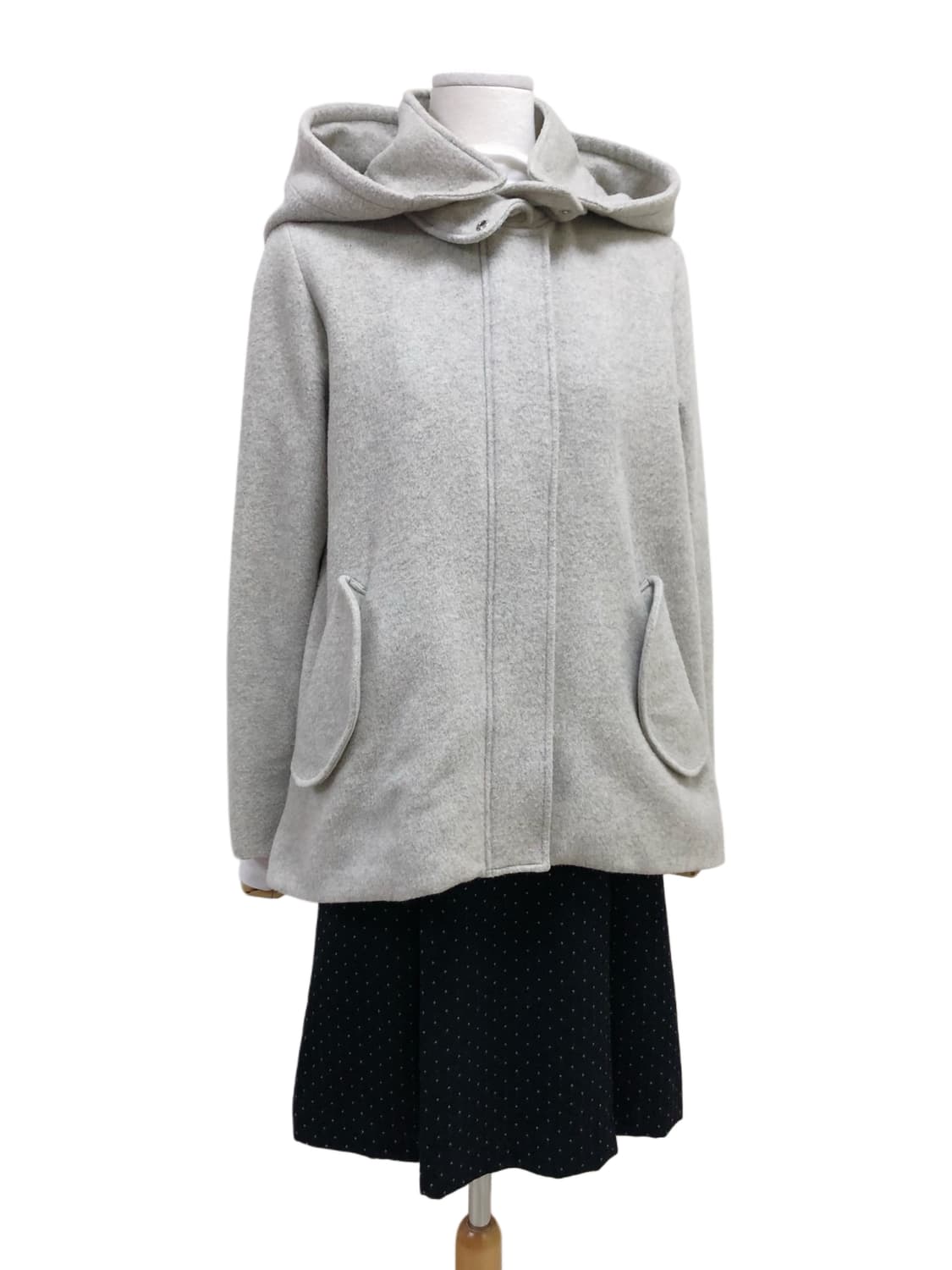 ef-de 라이트 그레이 후드 코트 상품이미지4