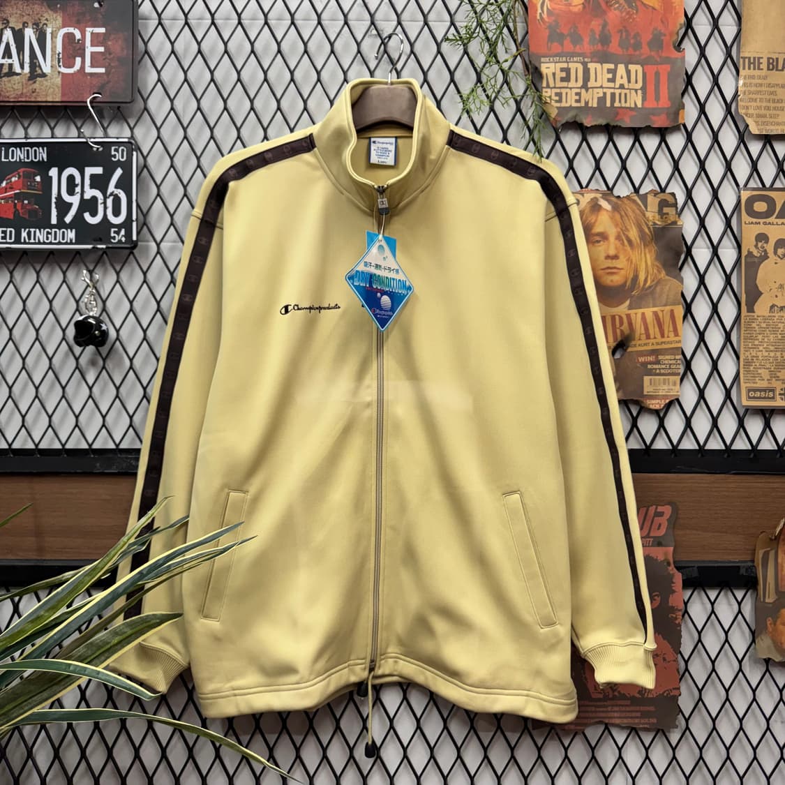 90s 챔피온 재팬 골드원 져지 사이드 트랙 라인 포인트 옐로우 상품이미지1