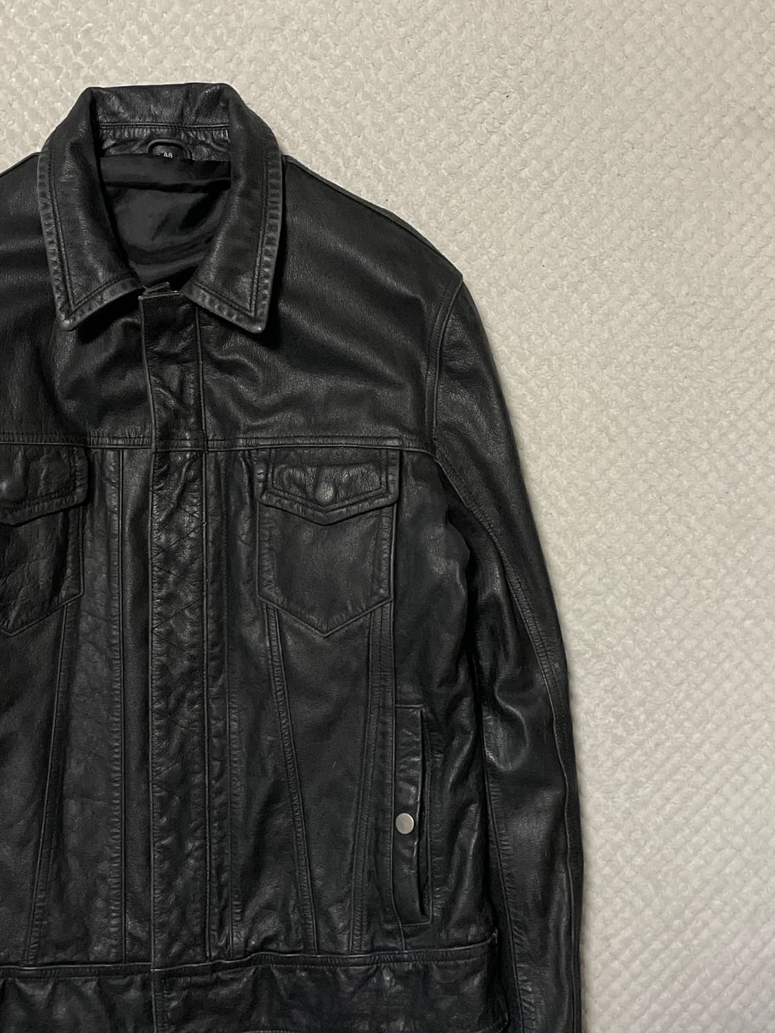 [48] 광희시장 웨스턴 무드 카우하이드 소가죽 레더 트러커 자켓 상품이미지3