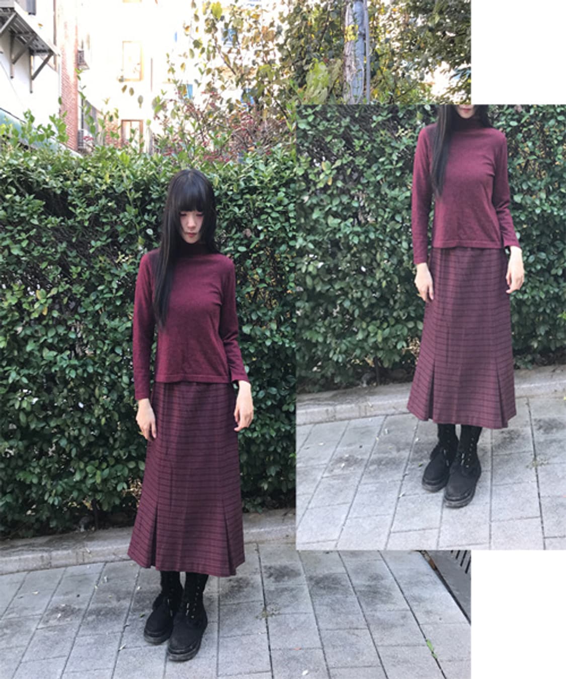 Wool Check Mermaid Skirt 상품이미지1