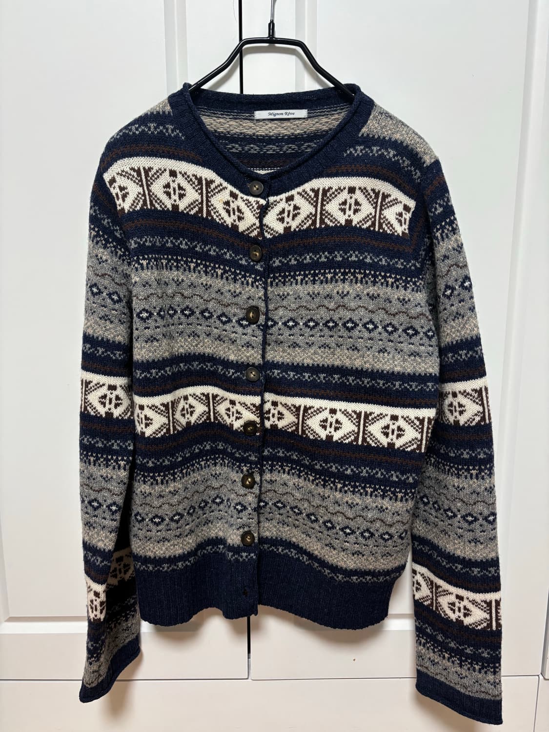 mignon rêve 아일 니트 가디건 상품이미지1