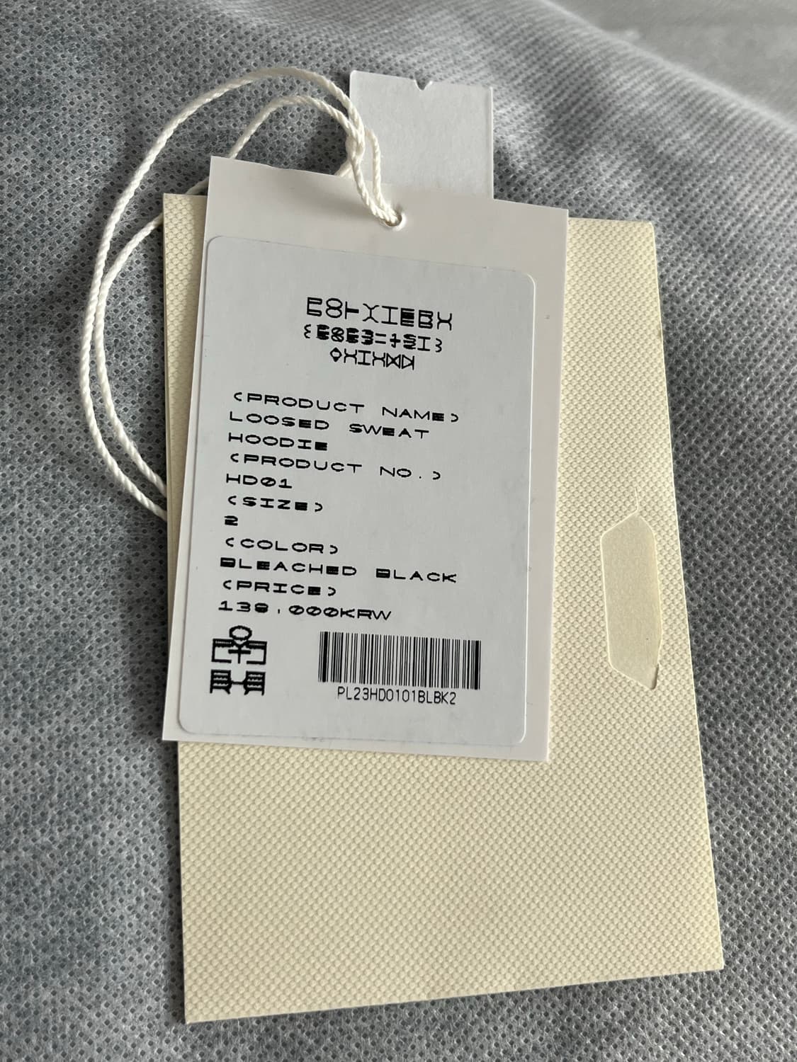 [2] 폴리테루 루즈드 스웻 후디 후드티 블리치드 블랙 상품이미지4