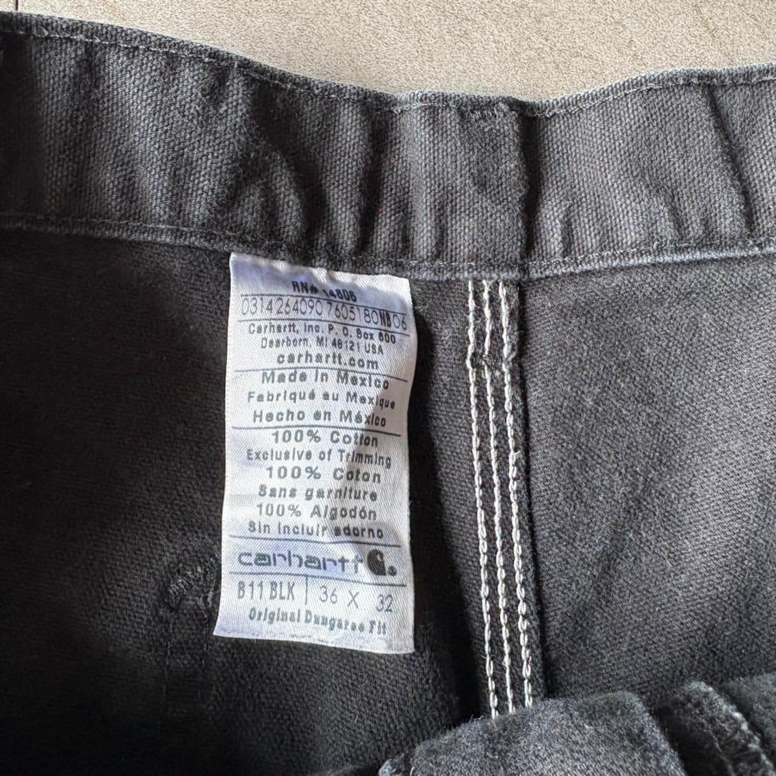 칼하트 정품 오리지널 블랙 싱글니 카펜터 팬츠 상품이미지9