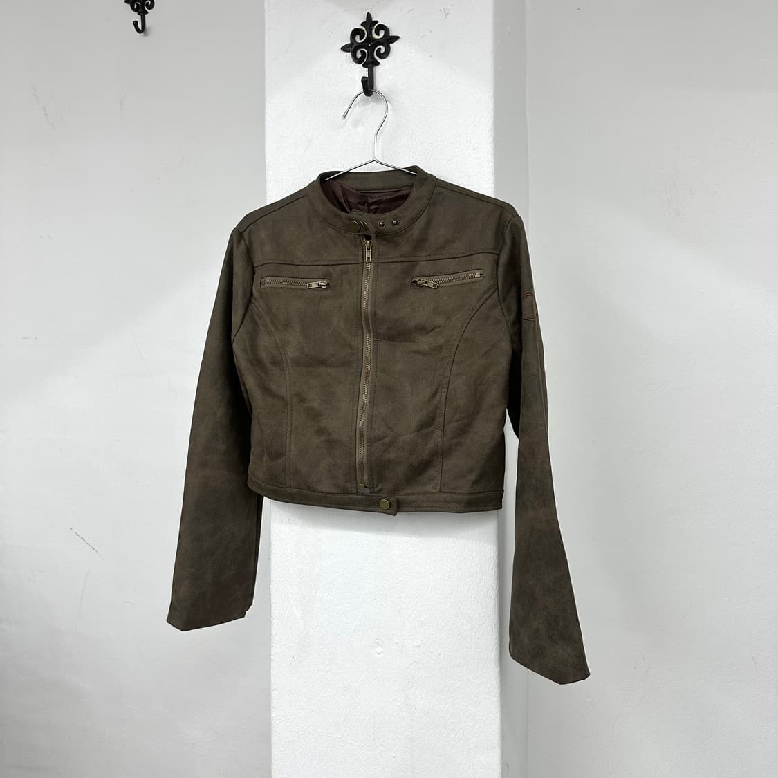Brown suede crop jacket “ 상품이미지4
