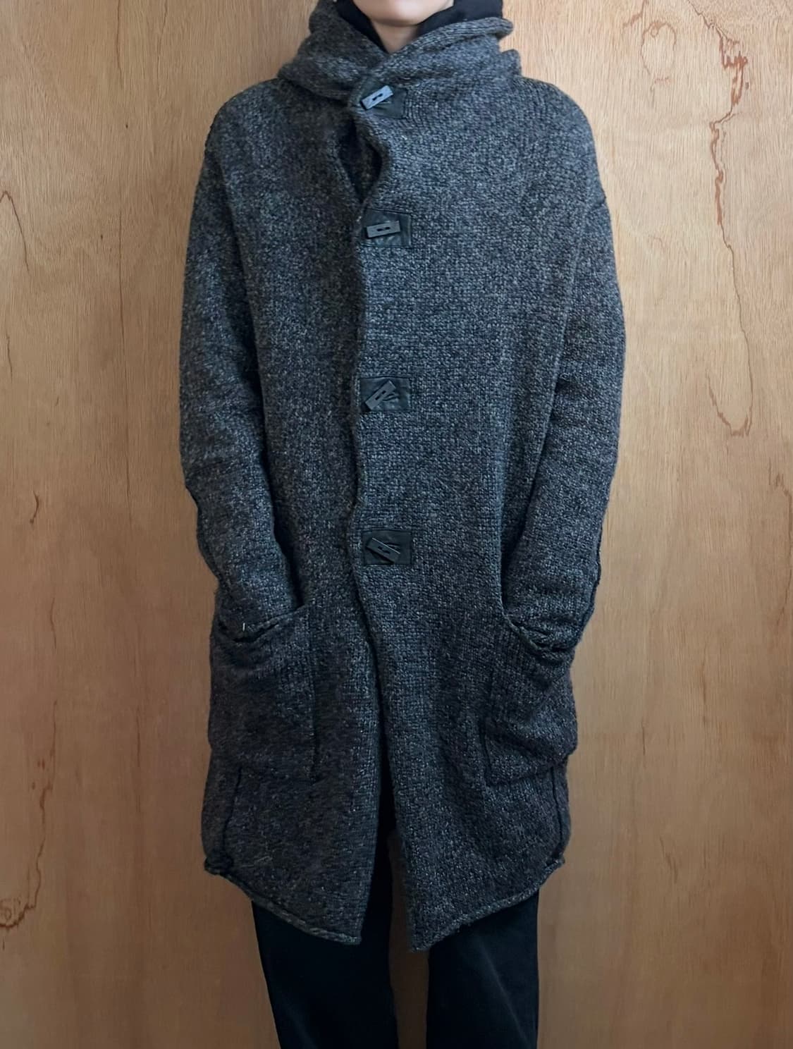 트랜짓 더블 레이어 니트 코트 상품이미지2