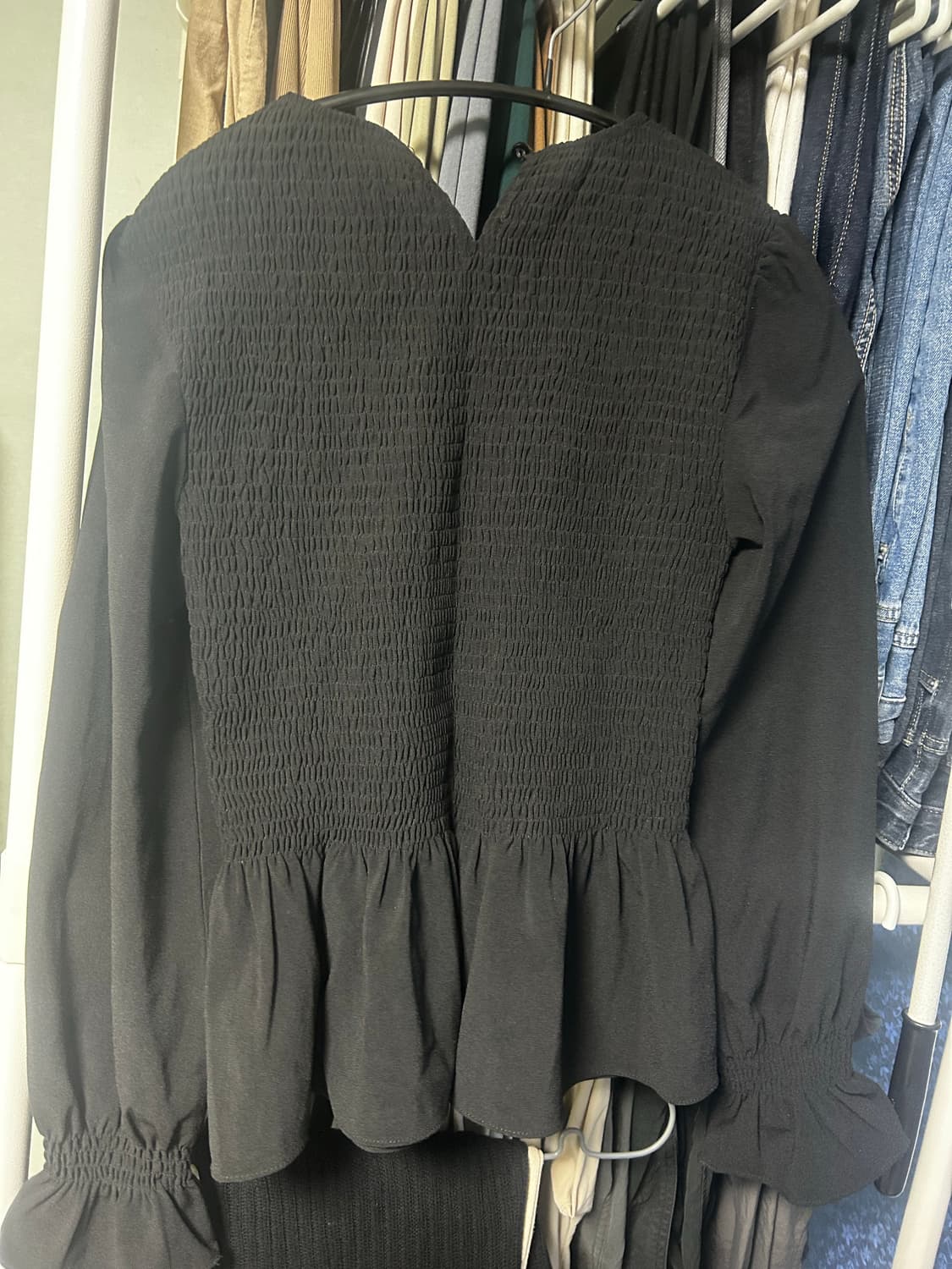 미쏘 블랙 프릴 블라우스 S 상품이미지2