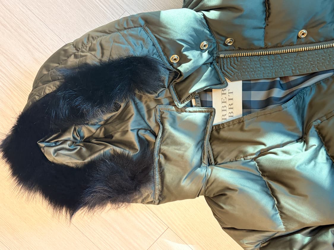 버버리 브릿 롱패딩 카키색 S 상품이미지6