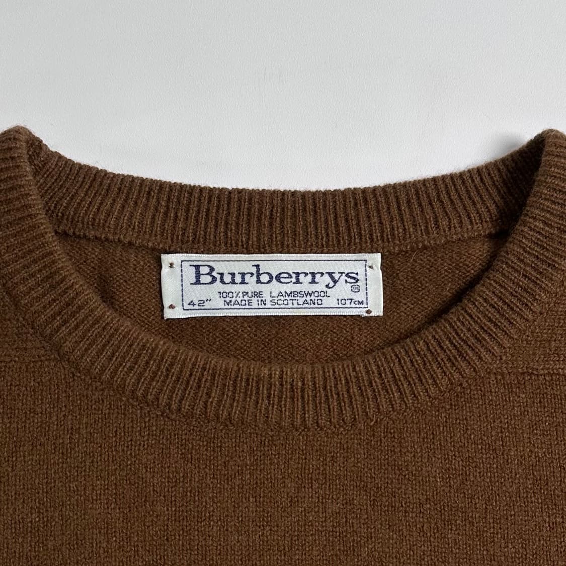 90s 버버리 크레스트 로고 브라운 울 니트 상품이미지5
