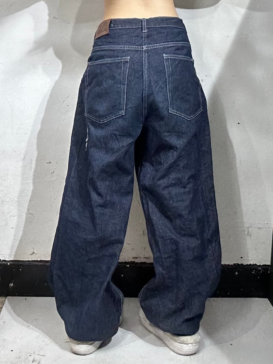 90s 션 존 진청 와이드 자수 올드스쿨 힙합 새깅 팬츠 청바지 36 상품이미지3