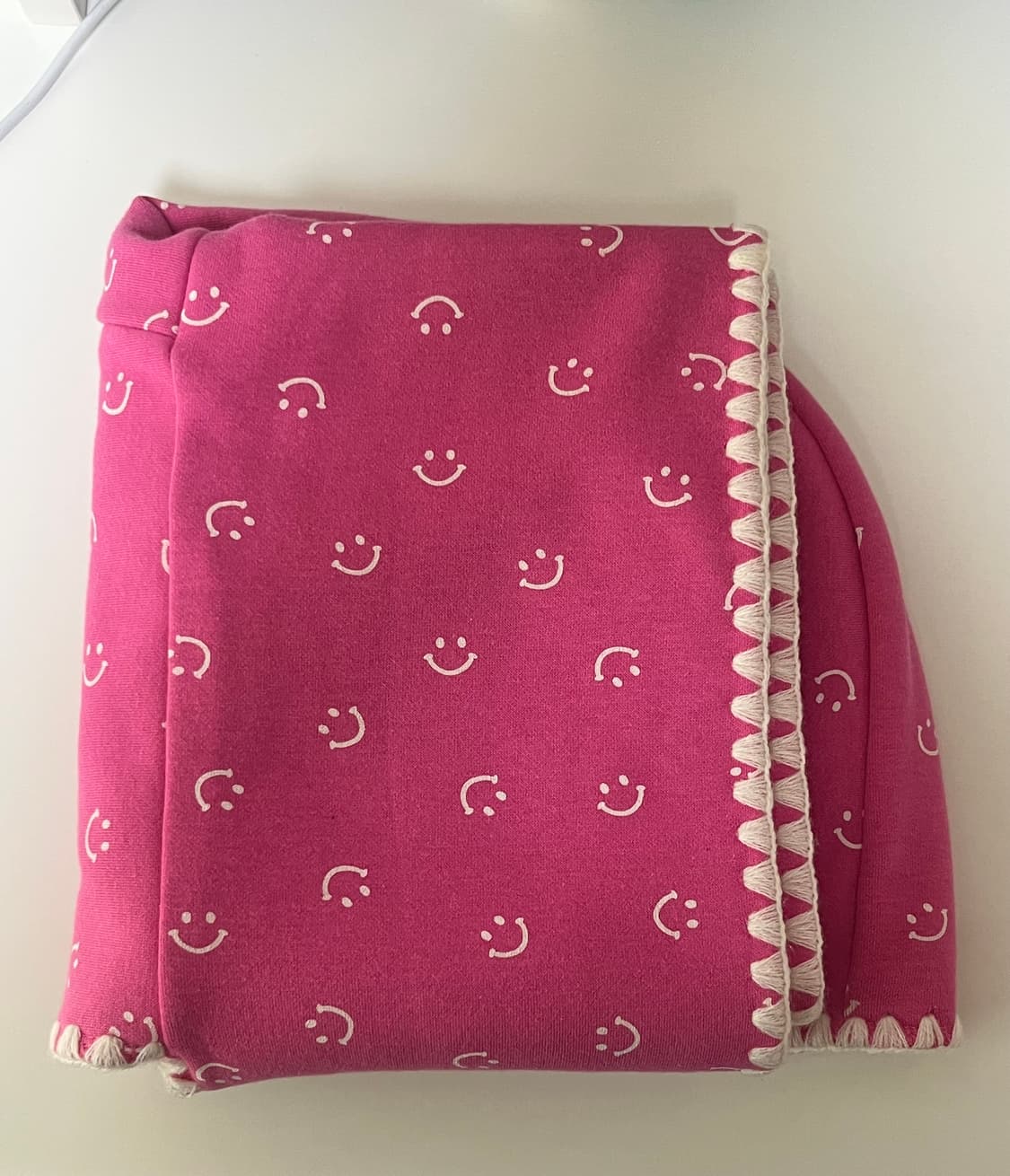 민지에나 스마일 머플러 핑크 상품이미지2