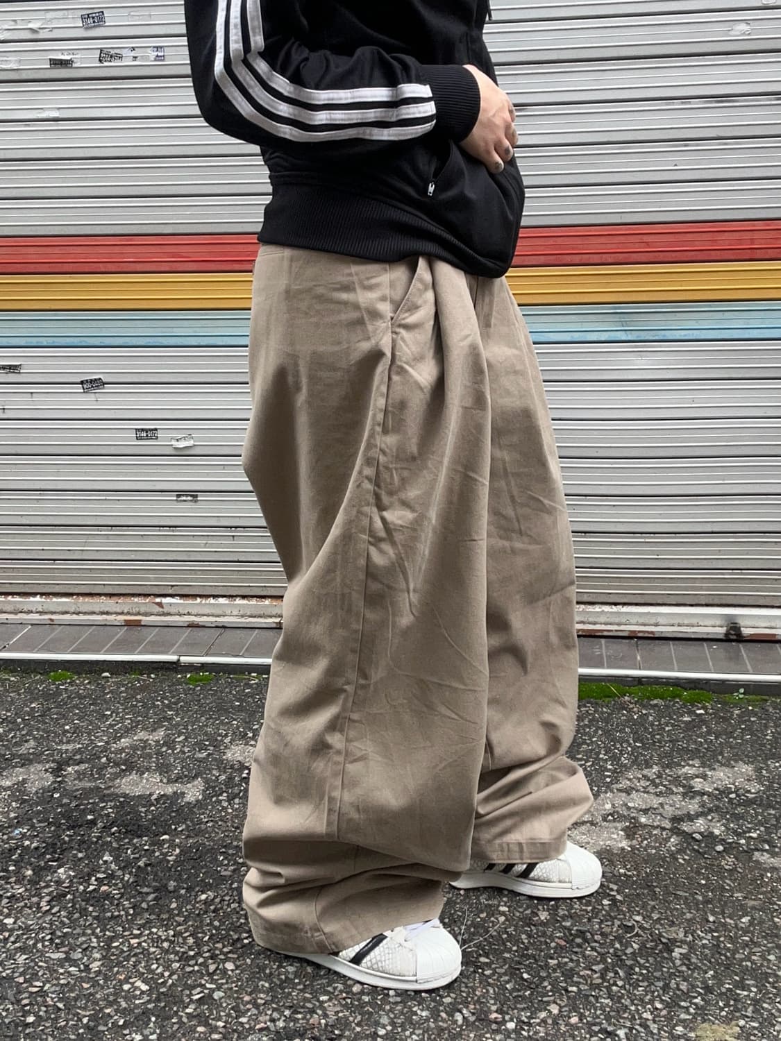 90s OLD NAVY 베이지 핀턱 치노 와이드팬츠 상품이미지3