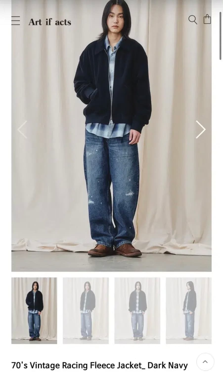 [L] 아트이프액츠 70s 빈티지 레이싱 플리스 자켓 다크네이비 상품이미지1