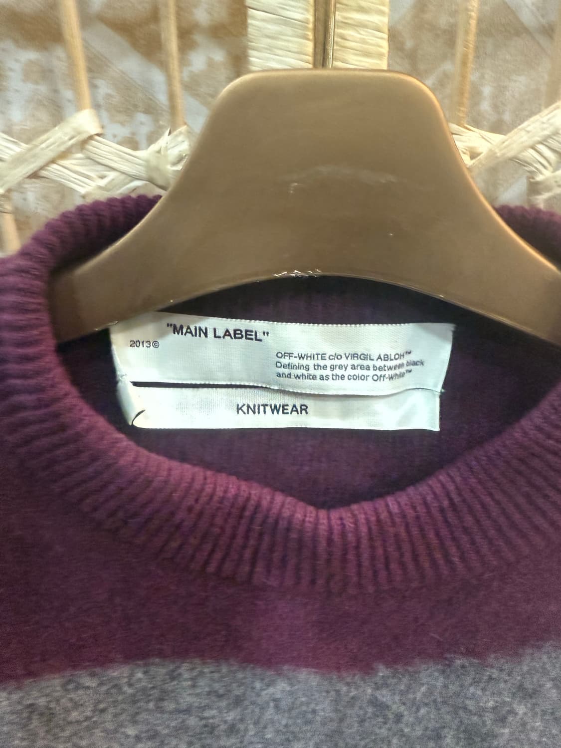 100-105/20fw 정품 오프화이트 스트라이프 니트 팝니다 상품이미지2