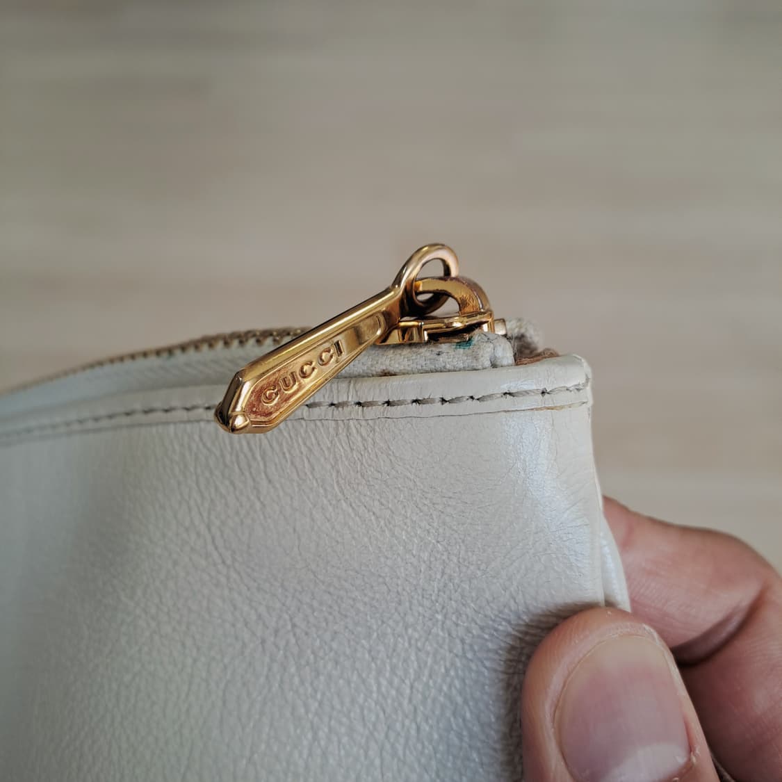 [100%/정품] 구찌 라자 스트라이프 타이거 헤드 클러치 아이보리 상품이미지8