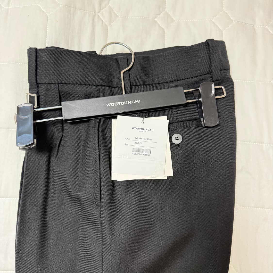 우영미 블랙 턴업 슬랙스 48 새상품 상품이미지3